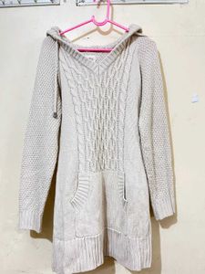 Hooded Knit Sweater Dress