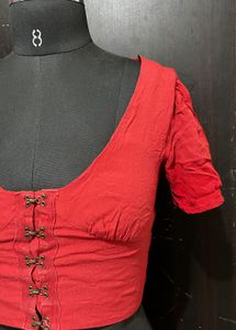 ❤️ Forever 21 Retro Corset-Style Crop Blouse ❤️