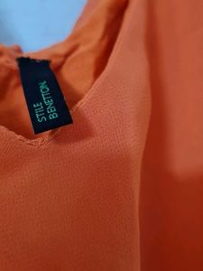 Benetton - Orange Tie-Back Tank Top