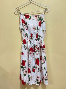Cute Flower Print Mini Dress