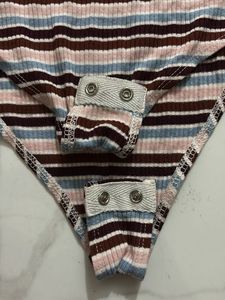Striped tube body suit