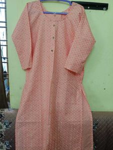 Peach Printed Kurta
