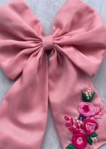 Embroidered Hair Bow 🎀🎀🌸
