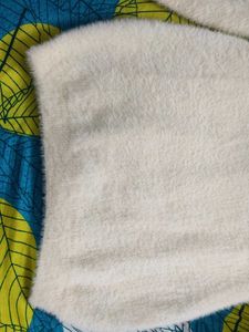 Cozy White Fuzzy Knit Sweater