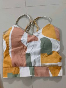 Abstract Pattern Shirt with cute strap top