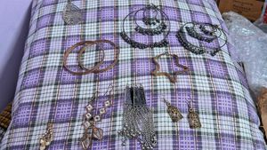 Combo Of Earrings, Neckpiece And Rings