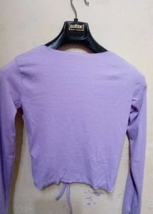 Purple Long Sleeve Crop Top