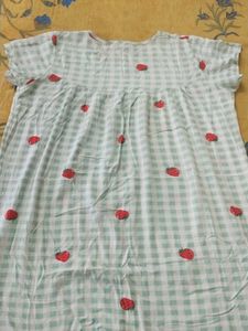 Strawberry Gingham One Piece Night Suit