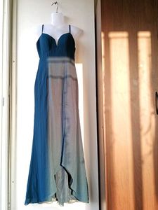 Elegant Navy Blue Maxi AZAZIE Dress (A4)