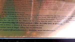 New Swiss Beauty HD Professional Eyeshadow Palette