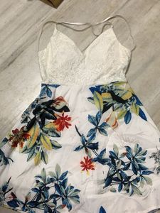 Floral Dress with Lace Top