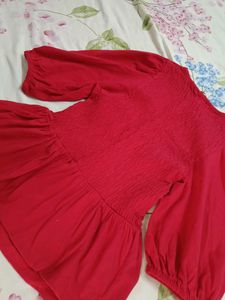 Zudio Bold Red Pretty Aesthetic Trendy Top 💋