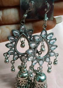 Silver Jhumka Earrings