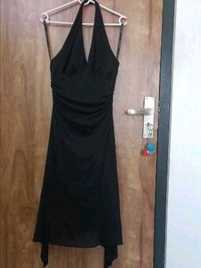 Elegant Black Halter Dress