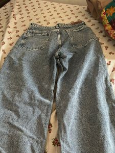 Ripped Wide-Leg Denim Jeans