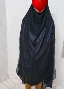 New Hijab Black Crystal Stoned