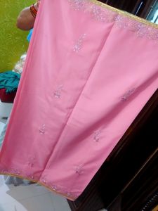 Pink Embroidered Saree