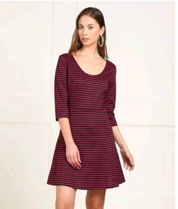 Blue & Peach Horizontal Stripes Middle