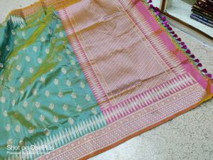 Banarsi Fancy Saree Silver & Gold Zari