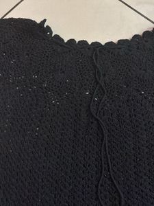 Black Crochet LongTop