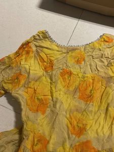 Yellow Gown With Dupatta, Great For Haldi