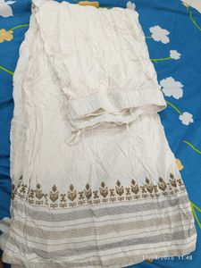 Avaasa Xxl White Cotton Palazzo