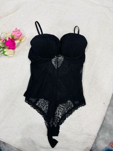 Black Lace Bustier Bodysuit