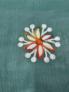 Elegant Green Embroidered Saree