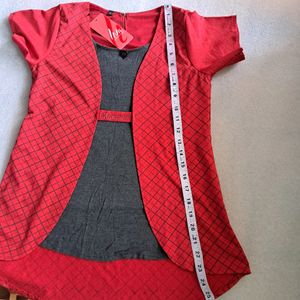 High Low Checked Tops For Girls
