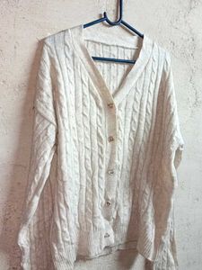 PLUS SIZE Winter Knit Cardigan Sweater Cream