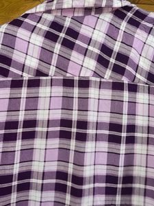 Recap Purple Plaid Checked Shirt Cotton Blended