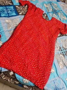 Red Embroidered Kurta Set