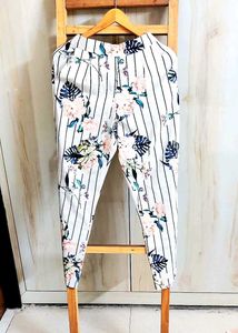 Floral Striped Pants Waist Size-27-28