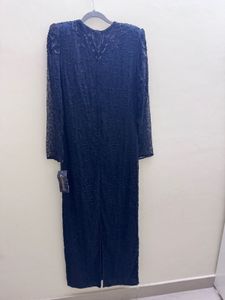 Elegant Beaded Black Maxi Dress