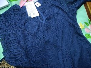 Elegant Blue Lace Dress