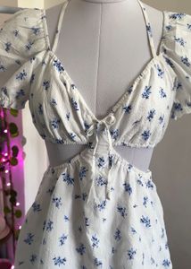 Floral Cutout Mini Dress