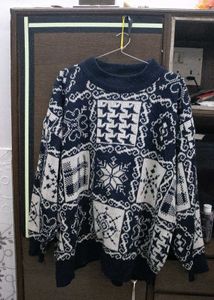 Patterned Knit Pullover Sweater