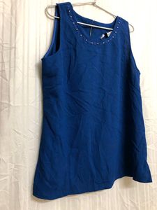 Blue Sleevless Top