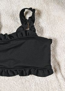 SEXY BLACK PADDED BRALETTE TOP