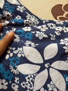 Floral Swim Dress - Navy Blue