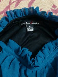 Blue Dress With Neck Side Tieup