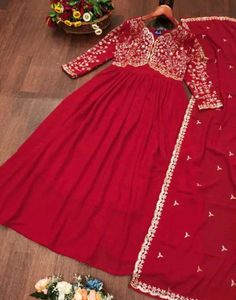 Red Embroidered Kurta Nd Dupatta