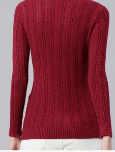 Burgundy Cable Knit Pullover