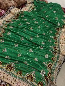 Emerald Green Diamond Work Saree
