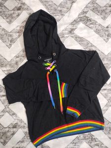 Black Hoodie with Rainbow Laces