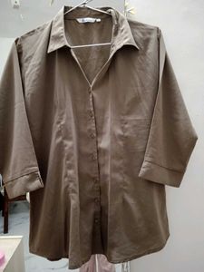 Olive Green Shirt and Pink Max Top