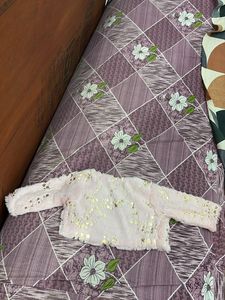 Partywear Girls Pink Dress/ Frock With Jacket