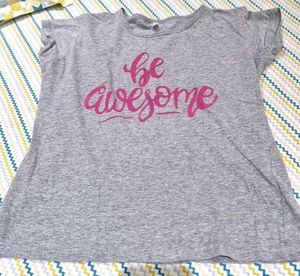 Solid Casual Quote Printed T-Shirt
