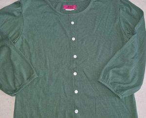 Bottle Green Botton-Up Top