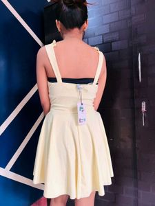 Solid Yellow cute dress